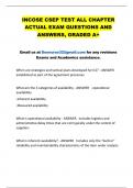 INCOSE CSEP TEST ALL CHAPTER  ACTUAL EXAM QUESTIONS AND  ANSWERS&comma; GRADED A&plus;