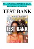 TEST BANK FOR PSYCHOLOGY 12TH EDITION  MYERS&vert; QUESTIONS WITH CORRECT CHOICES&vert;  LATEST UPDATE 100&percnt; VERIFIED