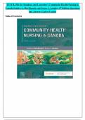 TEST BANK for Stanhope and Lancaster's Community Health Nursing in  Canada Sandra A&period; MacDonald&comma; and Sonya L&period; Jakubec 4th Edition-Questions  and Answers&vert; Latest Update
