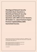      Watchguard Network Security Essentials &lpar;Exam Questions &rpar;&comma; WatchGuard Network Security Essentials&comma; Brand New Exam Questions with 100&percnt; Correct Answers&comma; All Graded  A&plus;&comma; Latest Premium Expert Premium Update&lpar;2025&rpar;&vert;100&percnt; Guaranteed Success&period;