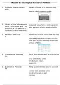 Module 2 Sociological Research Methods