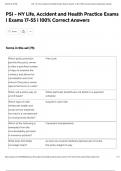 PSI - NY Life&comma; Accident and Health Practice Exams &vert; Exams 17-55 &vert; 100&percnt; Correct Answers