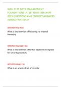 WGU C175 DATA MANAGEMENT FOUNDATIONS LATEST UPDATED EXAM 2025 QUESTIONS AND CORRECT ANSWERS ALREADY RATED A&plus;