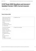 CCHT Exam 2025  Questions and Answers &vert; Updated Version &vert; 100&percnt; Correct Answers