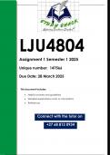 LJU4804 Assignment 1 &lpar;QUALITY ANSWERS&rpar; Semester 1 2025