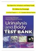 Test Bank for Urinalysis and Body Fluids 7th Edition by Strasinger &vert; Verified Chapter's 1 - 17 &vert; Complete Newest Version
