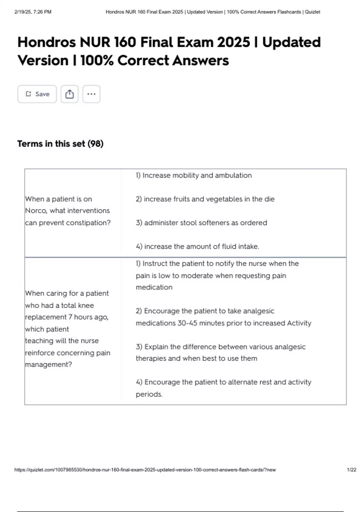 Hondros NUR 160 Final Exam 2025 | Updated Version | 100% Correct ...