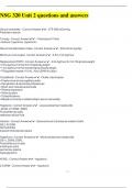 NSG 320 Unit 2 questions and answers