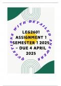 LEG2601 Assignment 1 Semester 1 2025 - DUE 4 April 2025