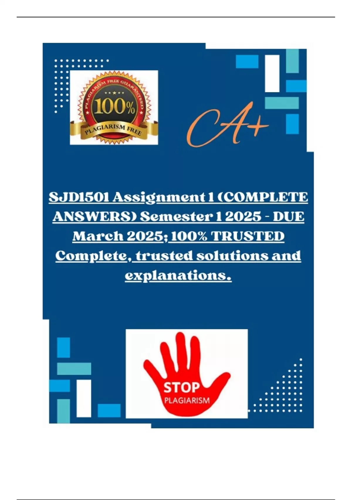 SJD1501 Assignment 1 (COMPLETE ANSWERS) Semester 1 2025 - DUE March ...