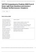 VATI PN Comprehensive Predictor 2020 Form B Green Light Exam Questions and Answers &vert; Professor Verified Answers &vert; Graded A&plus;