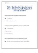 PSM 1 Practice Test Questions and  Correct Answers&sol; Latest Update &sol;  Already Graded