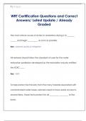 WRT Certification Questions and Correct  Answers&sol; Latest Update &sol; Already  Graded