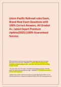       Union Pacific Railroad rules Exam&comma; Brand New Exam Questions with 100&percnt; Correct Answers&comma; All Graded A&plus;&comma; Latest Expert Premium Update&lpar;2025&rpar;&vert;100&percnt; Guaranteed Success&period; 
