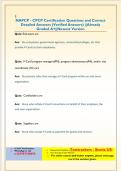 NAPCP - CPCP Certification Questions and Correct  Detailed Answers &lpar;Verified Answers&rpar; &vert;&vert;Already  Graded A&plus;&vert;&vert;Newest Version