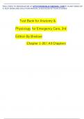 Test Bank For Anatomy and Physiology for Emergency Care&comma; 3rd Edition By Bledsoe&vert; Verified Chapter's 1 - 20 &vert; Newest Edition