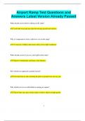Airport Ramp Test Questions and Answers Latest Version Already Passed