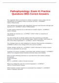 Pathophysiology&colon; Exam &num;1 Practice Questions With Correct Answers