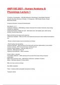 ANP1105 2021 - Human Anatomy & Physiology Lecture 1 Exam 2025&sol;2026 Questions With Completed & Verified Solutions&period;