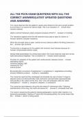 ALL THE PCCN EXAM QUESTIONS WITH ALL THE CORRECT ANSWERS&lpar;LATEST UPDATED QUESTIONS AND ANSWERS&rpar;