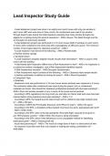 Lead Inspector Study Guide New Update 2025&sol;2026&rpar; &vert;&vert;Questions and Verified Answers 100&percnt; Correct&vert; Grade A&vert;&vert;Latest