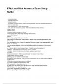 EPA Lead Risk Assessor Exam Study Guide New Update 2025&sol;2026&rpar; &vert;&vert;Questions and Verified Answers 100&percnt; Correct&vert; Grade A&vert;&vert;Latest