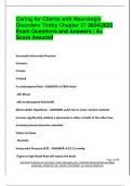 Caring for Clients with Neurologic  Disorders Timby Chapter 37 2024&sol;2025  Exam Questions and Answers &vert; A&plus;  Score Assured
