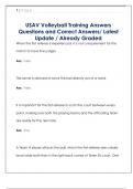  USAV Volleyball Training Answers Questions and Correct Answers&sol; Latest  Update &sol; Already Graded