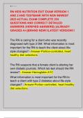 RN HESI NUTRITION EXIT EXAM VERSION 1  AND 2 AND TESTBANK WITH NGN NEWEST  2025 ACTUAL EXAM COMPLETE 250  QUESTIONS AND CORRECT DETAILED  ANSWERS &lpar;VERIFIED ANSWERS&rpar; &vert;ALREADY  GRADED A&plus;&vert;&vert;BRAND NEW&excl;&excl;&sol;LATEST VERSION&excl;&excl;&excl;