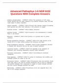 Advanced Pathophys 1-6 NGR 6152 Questions With Complete Answers