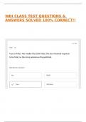 WDI CLASS TEST QUESTIONS & ANSWERS SOLVED 100&percnt; CORRECT&excl;&excl;