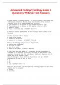 Advanced Pathophysiology Exam 1 Questions With Correct Answers