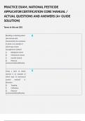 PRACTICE EXAM&comma; NATIONAL PESTICIDE APPLICATOR CERTIFICATION CORE MANUAL &sol; ACTUAL QUESTIONS AND ANSWERS &lpar;A&plus; GUIDE SOLUTION&rpar;  