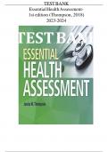 TEST BANK for Essential Health Assessment 2nd Edition by Thompson&comma; All Chapters 1 - 24 Complete