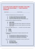 CANADIAN SECURITIES COURSE VOLUME 1 TEST &num; 1B CHAPTERS 1 &ndash; 7 2025 NEWEST VERSION