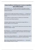 Master Resilience Training Level 1 Course v2 questions with verified answers