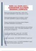 NURS 211 EXAM 2025 &vert;GUARANTEED ACCURATE ANSWERS &vert;COMPLETE
