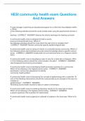 HESI community health exam Questions  And Answers