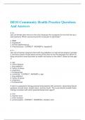 HESI Community Health Practice Questions  And Answers