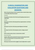 CLINICAL EXAMINATION AND  EVALUATION QUESTIONS AND  ANSWERS&period;