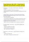 Food Science 150&comma; UTK - Final Exam 5 Question and answers already passed 