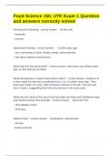 Food Science 150&comma; UTK Exam 1 Question and answers correctly solved 
