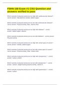 FSHN 150 Exam &num;1 CSU Question and answers verified to pass