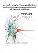 Test Bank for Principles of Anatomy and Physiology&comma; 14th Edition&comma; Gerard J&period; Tortora&comma; Bryan H&period; Derrickson All Chapters Complete Newest Edition Update