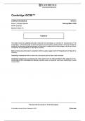 IGCSE COMPUTER SCIENCE Paper 1 Computer Systems FebruaryMarch 2024 MARK SCHEME&period;