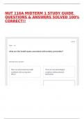NUT 116A MIDTERM 1 STUDY GUIDE QUESTIONS & ANSWERS SOLVED 100&percnt; CORRECT&excl;&excl;