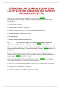 OPTOMETRY LAW EXAM CALIFORNIA EXAM LATEST 2025