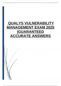  QUALYS VULNERABILITY MANAGEMENT EXAM 2025 &vert;GUARANTEED ACCURATE ANSWERS