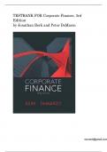 TEST BANK FOR Corporate Finance&comma; 3rd Edition By Jonathan Berk and Peter DeMarzo &vert; All Chapters &vert; Latest & Updated Version A&plus;
