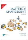 Solution Manual for Introduction to Materials Management&comma; 8th Edition by Stephen N&period; Chapman All Chapters Covered Latest Edition